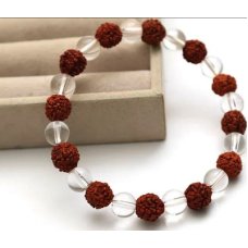 Crystal Rudraksha Beads Bracelet