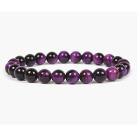 Purple Tiger Eye Beads Bracelet 
