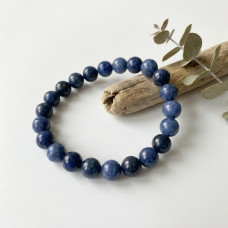 Blue Jade Beads Bracelet