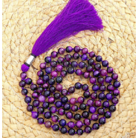 Purple Tiger Eye Beads Mala